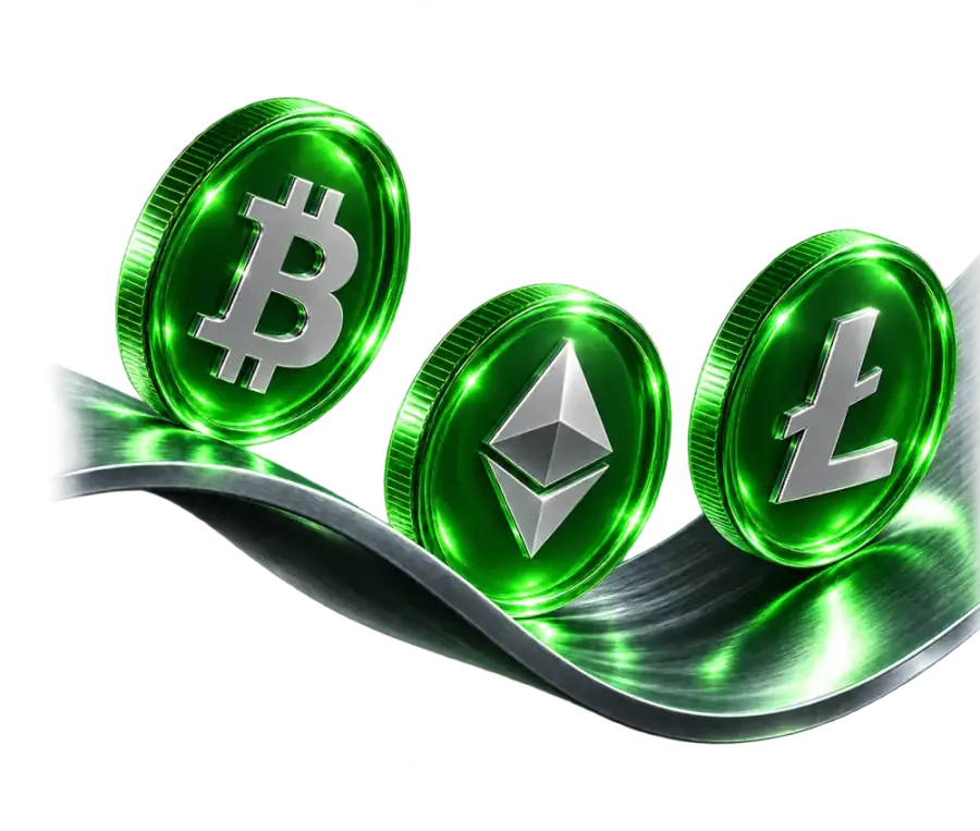 Cryptocurrencies market illustration